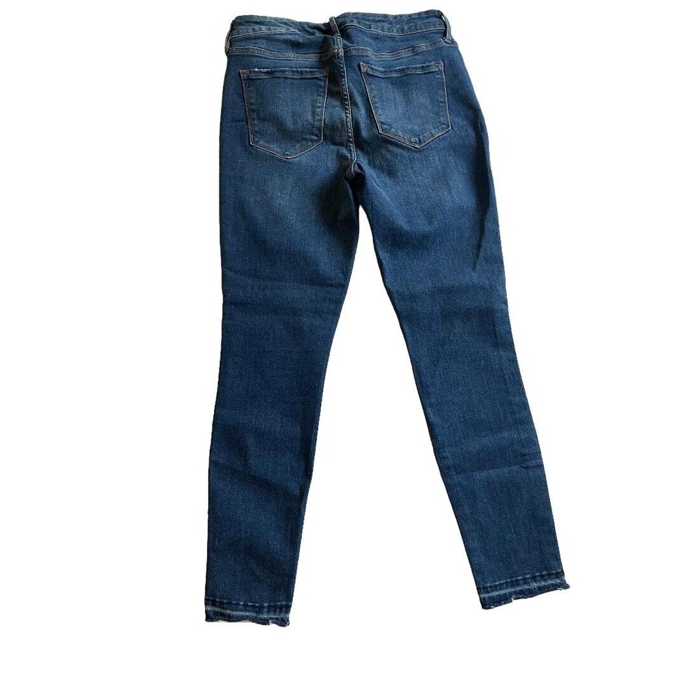 Old Navy Rockstar Blue Denim Skinny Jeans Distressed Raw Hem Size 6 - Picture 3 of 6